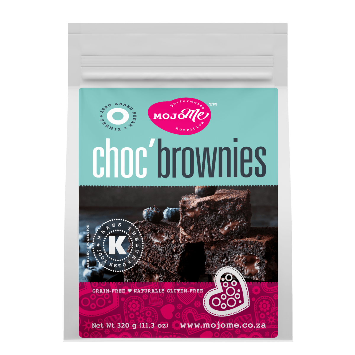 MojoMe Low-Carb Sugar-Free Chocolate Brownies 320g