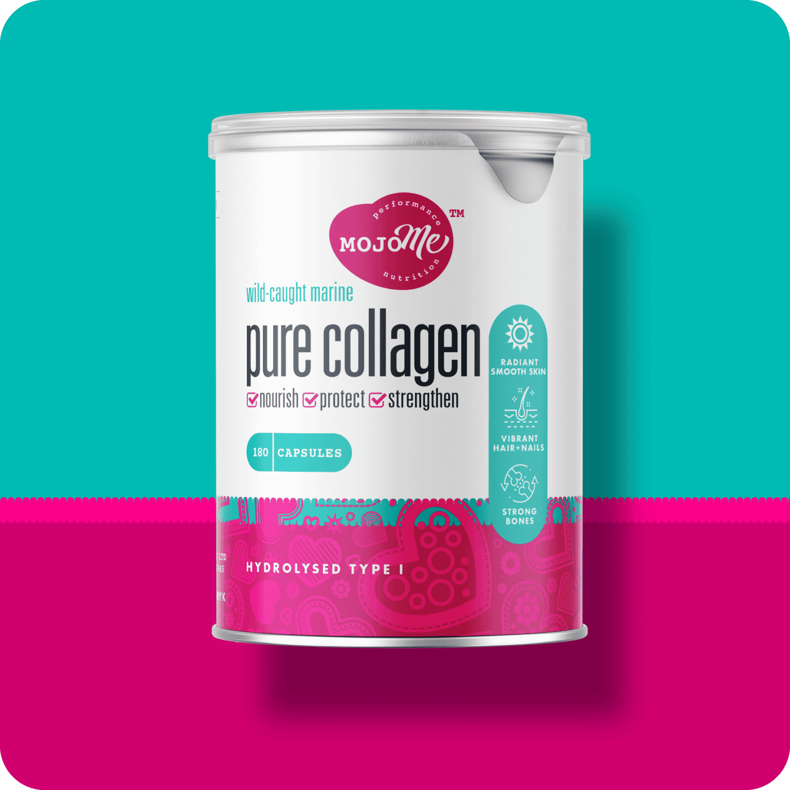 MojoMe Pure Wild-Caught Marine Collagen Type I Capsules